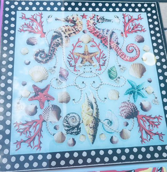 Juego de 4 bajoplatos marítimos